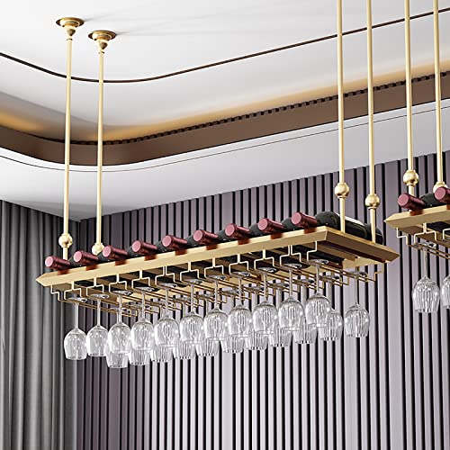 EYLINK Industrial Metal Wine Bottle Shelf, Ceiling Wine Rack, Adjustable Height, Wine Glass Holder, Restaurants/Bars/Home Display Stand (Size : 8