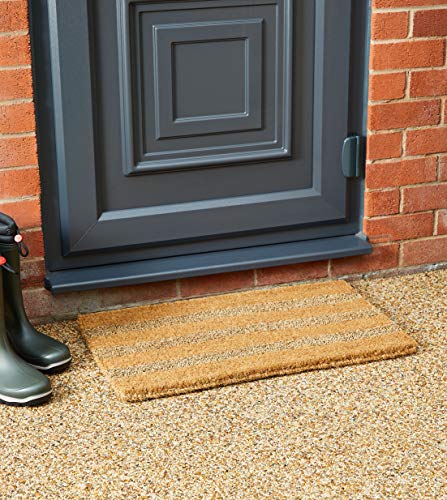 Large Entrance Door Mat for Outdoor Use | Heavy Duty Coir with Non Slip Latex Backing (45cmx75cm) | Durable Outdoor Welcome Door Mat | Front Door