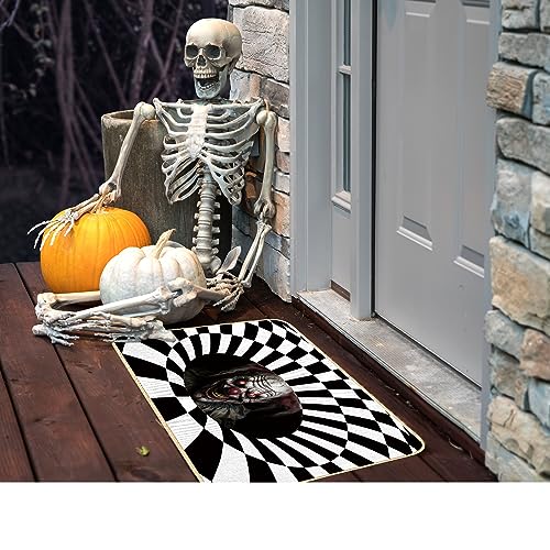 VOKFLYA Halloween 3D Illusion Clown Door Mat Halloween Rug 29 X 17 Non-Slip Scary Doormat for Front Door Indoor Outdoor Welcome Mats for Entrance