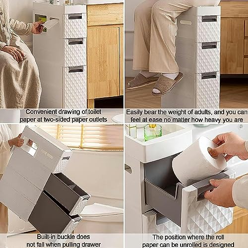 OPSREY White Floor Standing Tall Bathroom Storage Cabinet, Small Space Corner Cabinet for Home Kitchen Living Room Bedroom