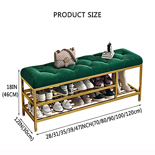 Luxurious Entryway Bench with Boots Storage,Velvet Upholstered Shoe Bench Shoe Rack Bench,Modern Shoe Storage Bench Entry Shoe Organizer Furnitur