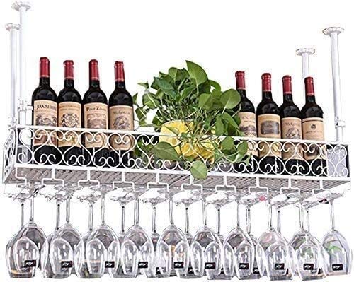 SUCHETA Hanging Wine Rack with Glass Holder and Shelf, Wine Lovers Bar Furniture& Metal Wine Racks Wall Shelf For Bar/Wine Bottle Holder Wall Han