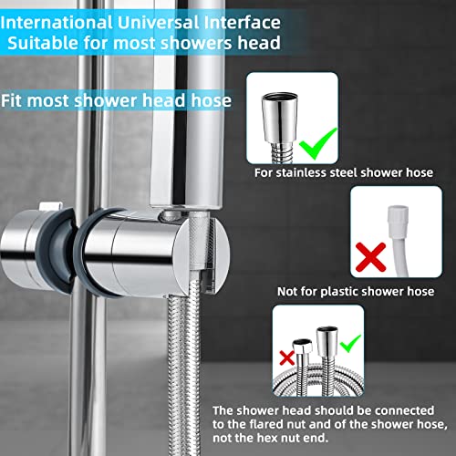Shower Head Holders, BBLIKE Hand Shower Bracket Replacement 18-25MM Adjustable Replacement Shower Holder Chrome Plated Shower Bracket