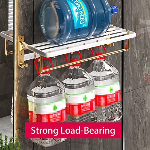 HIGOH Towel Racks, Bathroom Towel Rack Wall Mounted Towel Holder,Bathroom Towel Rack Holder,Shower Organizer Hanger,Wall Fold Hook Bath Aluminum
