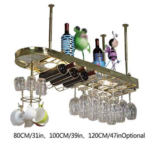 Ceiling Wine Rack Multi-Function Wine Rack Glass Wine Glass Holder Vintage Wrought Iron Wine Rack - Restaurant Kitchen Bar Decoration Adjustable