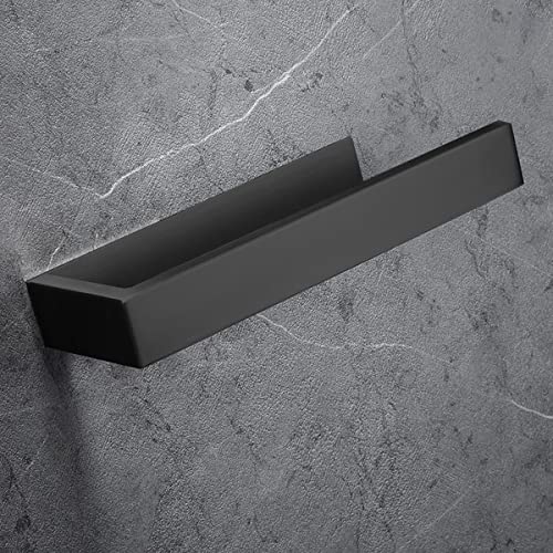 Hallyware Self Adhesive Hand Towel Holder SUS 304 Stainless Steel Towel Ring with No Drilling for Bathroom and Kitchen,Matt Black