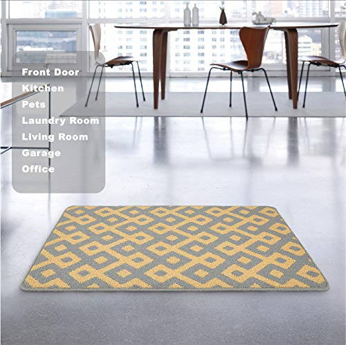 Feishibang Indoor Doormat Rubber Backing Non-slip Door Mat Absorbent Resist Dirt Entrance Front Door Area Rug Machine Washable Low-Profile Modern