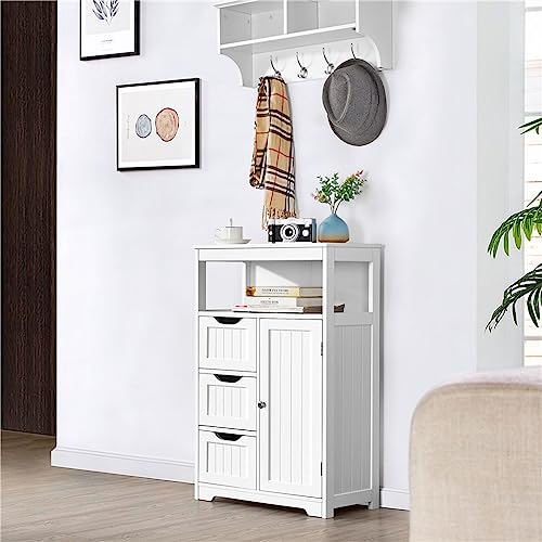 N/A Bathroom Storage Cabinet with Shelving, White Bathroom Cabinets