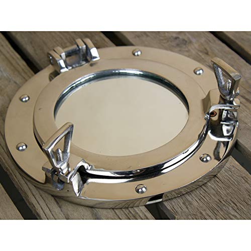 Nauticalia 4940 Aluminium Porthole Mirror, 30 cm, Silver