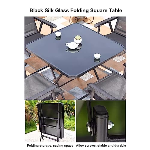 JHKZUDG 3 Piece Patio Furniture Sets,Patio Bistro Set with 2 Chairs And Glass Coffee Table,Outdoor Conversation Table Chairs Set for Garden Yard