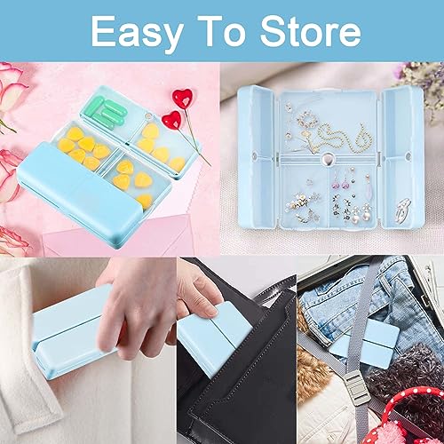 AWAVM 2PCS Travel Portable 7-Cell Medicine MOX, Foldable Flip Medicine Box, Personal 7-Day Sealed Pill Storage Box