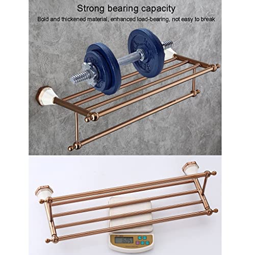 HIGOH Towel Racks,Bathroom Towel Rack Wall Mounted Towel Holder,Bath Towel Rack,Zinc Alloy Double Shelf,Polished Wall Mount Towel Shelf