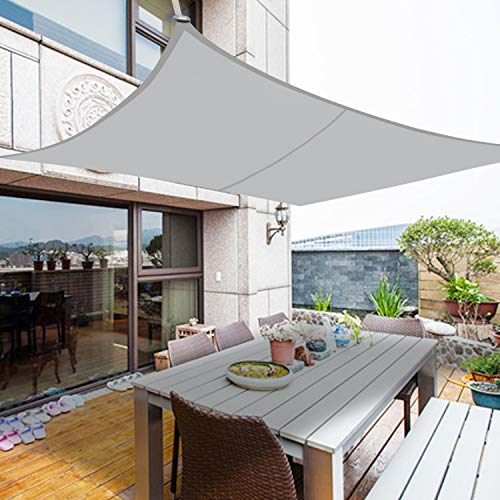 Greenbay Anti-UV Sun Shade Sail Garden Patio Yard Party Sunscreen Canopy 98% UV Block Rectangle Cream 5x4m