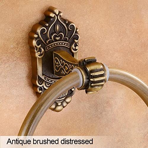RAKUTE Antique Bathroom Pendant, Space Aluminum Towel Ring, European Retro Towel Rack, Hand Towel Holder, Bathroom Towel Hanger Bathroom Ring