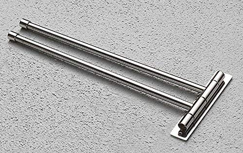 BTSKY™ New Wall-Mounted Stainless Steel Bathroom Kitchen Towel Rack Holder with Extra Long 2 Bars Swivel Bars