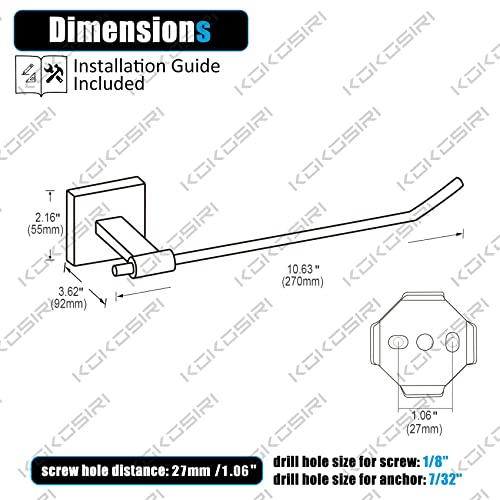 KOKOSIRI Hand Towel Rail Bathroom Towel Holder for Bath Kitchen 9 Inch Necklace Holder Hanger Chrome Stainless Steel Wall Mounted B3005CH