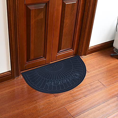 Morning View Navy Blue Half Round Doormat Indoor Entrance Half Moon Welcome Mat Half Circle Door Mat Entryway Rug for Front Door Outdoor High Tra