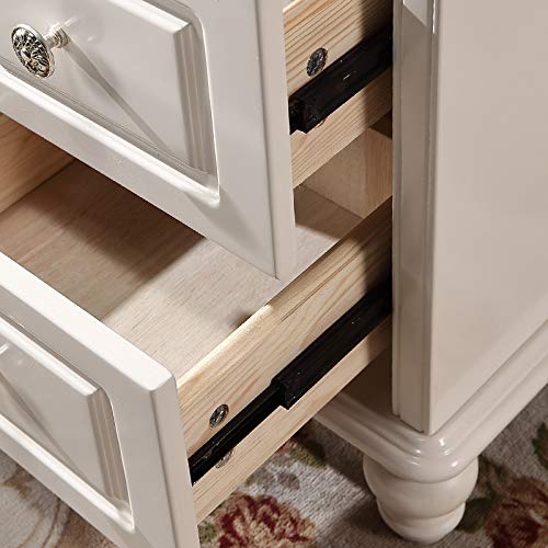 JYDQM 40cm Bedside Table Solid Wood Bedroom Simple Mini Bedside Table, White Double Drawer Design Bedside Table