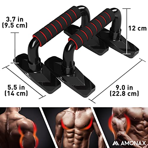 Amonax Gym Equipment for Home Workout (Ab Roller Wheel Set, Skipping Rope, Push-up Handles). Fitness Exercise, Strength Training Equipment for Ab
