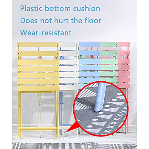 Sijux Indoor/Outdoor 3Pc Metal Folding Set, Foldable Table And Chairs, Thicken 2 Chairs And 1 Table Cafe Garden Dining Set Folding Outdoor Tables