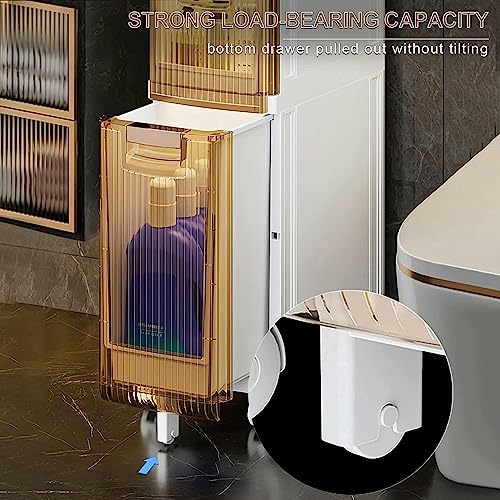 Plastic Storage Bins, 3 Tier Drawers Plastic Home Storage Organizer, Tall Thin Cabinet for Bedroom, Bathroom, Office, Laundry, Kitchen, Craft Roo