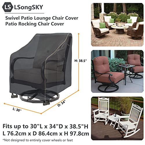 LSongSKY Outdoor Swivel Lounge Chair Cover 2 Pack,Waterproof Heavy Duty Outdoor Chair Covers,Patio Rocking Chair Covers For Outdoor Furniture,(30