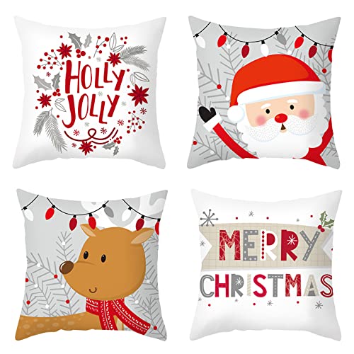 Dremisland Outdoor Waterproof Throw Cushion Covers 18x18 Inch Set of 4 Floral Printed Pillow Covers Boho Farmhouse Outdoor Decorative Pillowcases