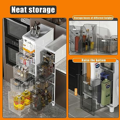 OPSREY 3/4/5-Drawer Mobile Storage Cabinet, Bathroom Storage Cabinet for Small Spaces, Over The Toilet Storage Cabinet for Skinny Bathroom Storag