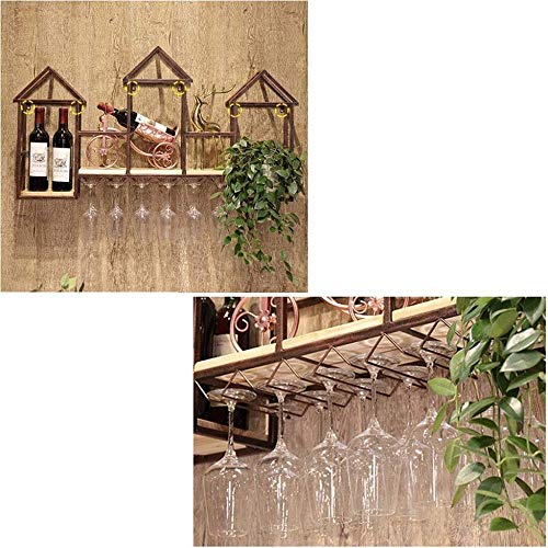 NEOCHY Wine Rack Hanging Wine Bottle Display Stand Modern Wall-Mounted Goblet Wine Bottle Display Stand Storage Shelf