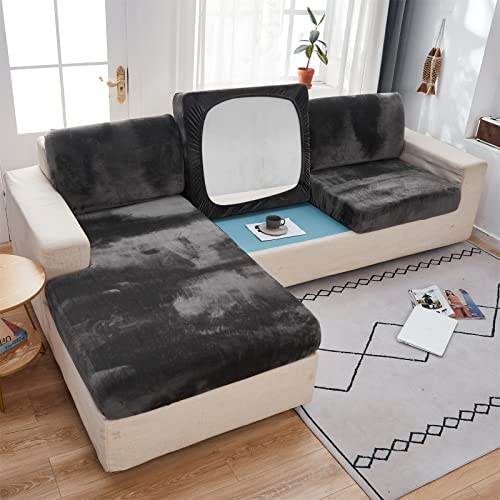 jianyana Universal Velvet Stretch Cushion Cover, Non-Slip Stretch Sofa Cushion Cover, Sectional Couch Cover, Elastic Furniture Protector Cover (d