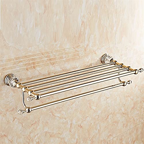HIGOH Towel Racks, Bathroom Towel Rack Wall Mounted Towel Holder,Crystal Plated Towel Rack,Bathroom Hardware Towel Holder,Bathroom Shelf with Tow