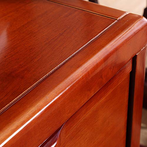 LUKEO Solid Wood Bedside Table Simple Environmental Protection Bedside Table,Double Drawer Bedroom Mini Bedside Table