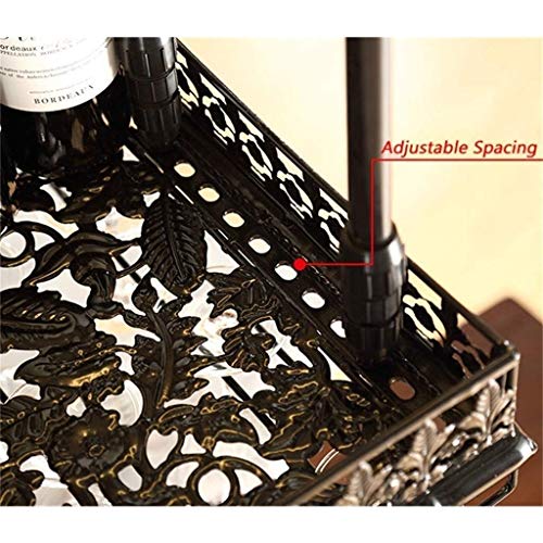 Metal Iron Ceiling Wine Rack, Hanging Mounted Wine Bottle Holder, Upside Down Champagne Glass Rack, Stemware Goblet Rack, Bar Home Decor, Black (