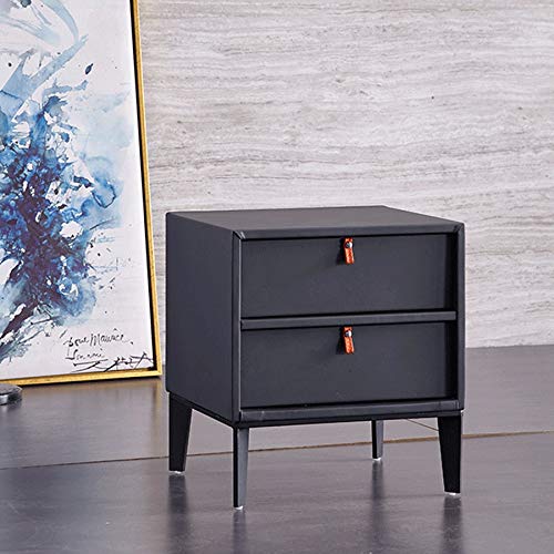LUKEO Nordic Bedside Table Simple Bedroom Bedside Table, Leather Bedside Table Storage Cabinet Bedside Table