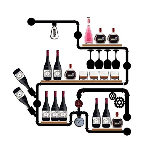 NEOCHY Wine Rack Modern Wall-Mounted Retro Living Room Kitchen Bar Decoration Goblet Hanging Storage