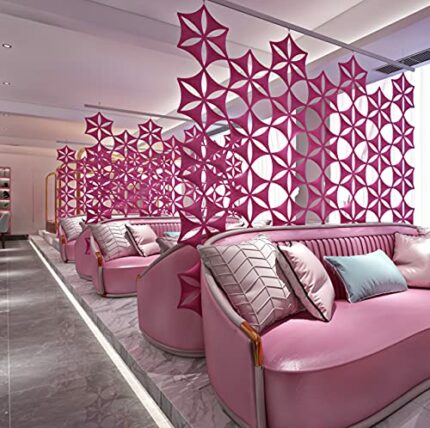 12 Pcs 3D Flower Venus Hanging Room Divider Panel, 14"x12" Screen Panels High Density Polyester Fiber Board Cut Room Partition Home Decoration (P