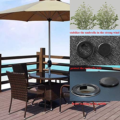 TOSCOS 4 Pieces Patio Table Umbrella Hole Ring and Cap Set Parasol Hole Ring Standard Size Umbrella Hole Ring Plug for Glass Outdoors Garden Shop