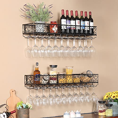 Modern Wine Rack Wall Mounted, Bottle & Glass Holder, Metal Wall Mounted Wine Racks, Wine Rack Wall, Wine Racks For Wall, Hanging Wine Rack With