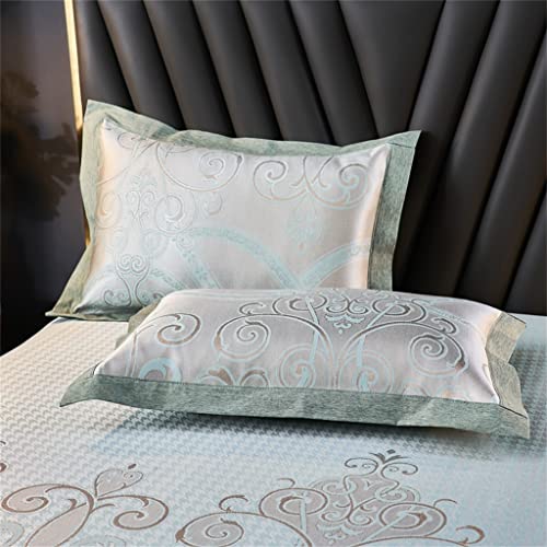 JJZXD Jacquard Cool Mat Ice Silk Mat Washable Folding Bed Sheet Three-piece Summer Air Conditioning Soft Mat