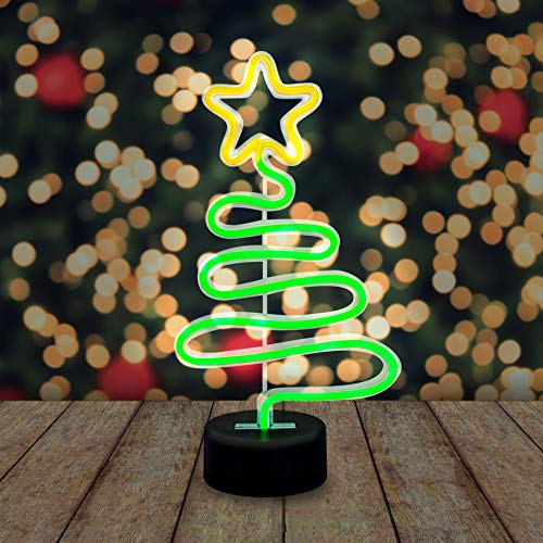 Gift Republic Festive Christmas Tree Neon Light, 29 x 15.5 x 8.5 cm