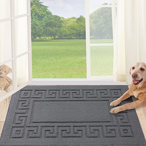 FONEYI Indoor Door Mat, Front Back Door Mats 32"x48" Rubber Backing Non Slip Rug, Absorbent Resist Dirt Entrance Doormat Inside Floor Mats for En