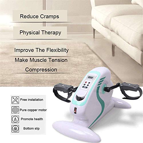 LUNEZY Electric Pedal Exerciser, Portable Fitness Exercise Bike Knee Leg Exercise Peddling Machine Adjustable Fitness Rehab Equipment with LCD Di