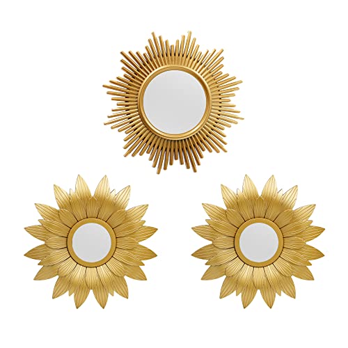 OIGUMR 3 Pack Black Mirror for Wall Small Mirrors Decorative Mirrors Round Mirrors Wall Decor 9.9x9.9 inch (01 Black)