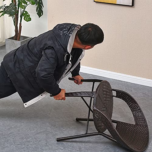 LEIGE Outdoor Garden Furniture Garden Chair Balcony Small Rattan Chair Armrest Chair Leisure Outdoor Woven Teng Chair Retro Simplicity (Color : M