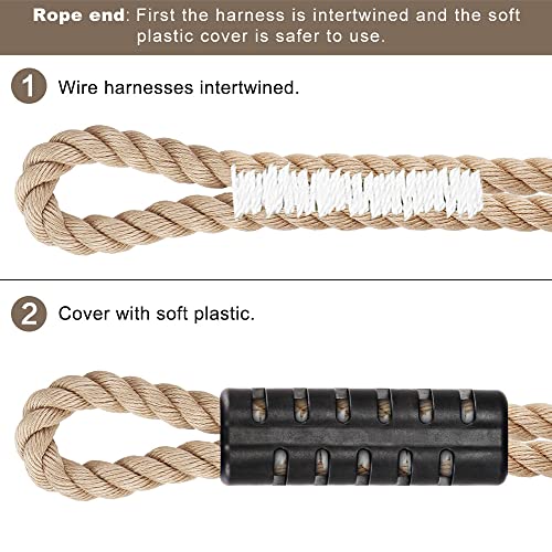 BeneLabel Tree Swing Ropes, Tree Hanging Swing Hammock Tree Swings Hanging Straps, Adjustable Extendable, for Outdoor Swings Hammock Playground S