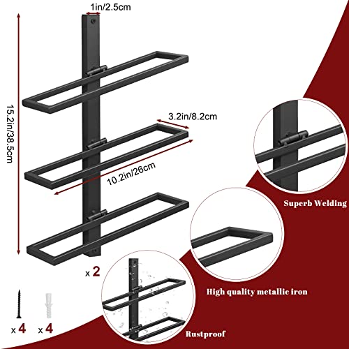 Giyiprpi Wall Wine Rack Bottle Rack for 6 Bottles, Metal Wine Rack Hanging Wall Mounted Wine Bottle Racks, Wall Shelf Wine Storage Rack for Kitch