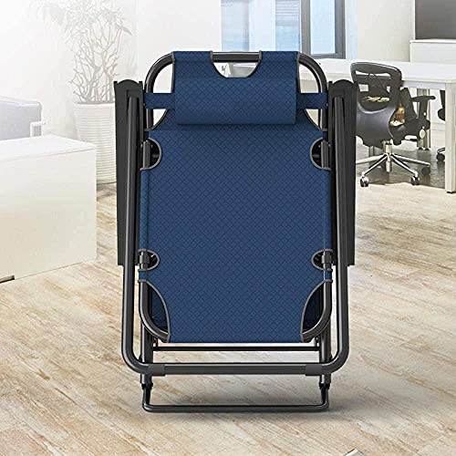 FWZJ Patio Chairs Reclining For Heavy People Folding Deck Chairs Sunbeds For Camping And Gardens Outdoor Camping Chairs-Navy+Cotton Pad-Navy+cott