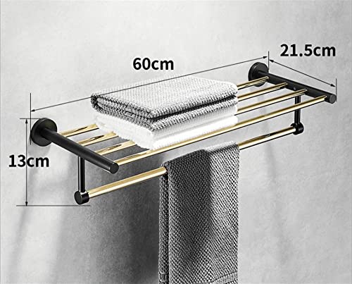 HIGOH Towel Racks,Bathroom Towel Rack Wall Mounted Towel Holder,Bathroom Accessories Bathroom Shelf,Towel Rack,Towel Holder,Towel Hanger,Brass Ba