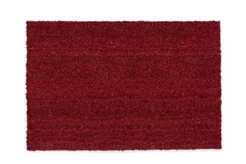 Carpido Non-slip coconut mats, antibacterial dirt trap, for covered outdoor use, sustainable natural fibres, 100% coconut, 40 x 60 cm, red
