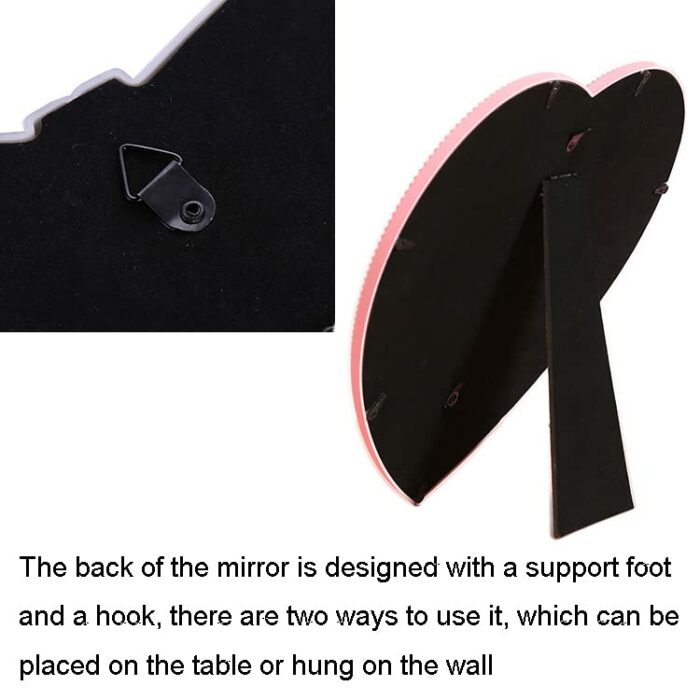 1 Piece Small Heart Shaped Makeup Mirror Tabletop Cosmetic Mirror Heart Makeup Mirror Vanity Makeup Mirror Lovely Mirror Wall Desktop Cosmetic Mi